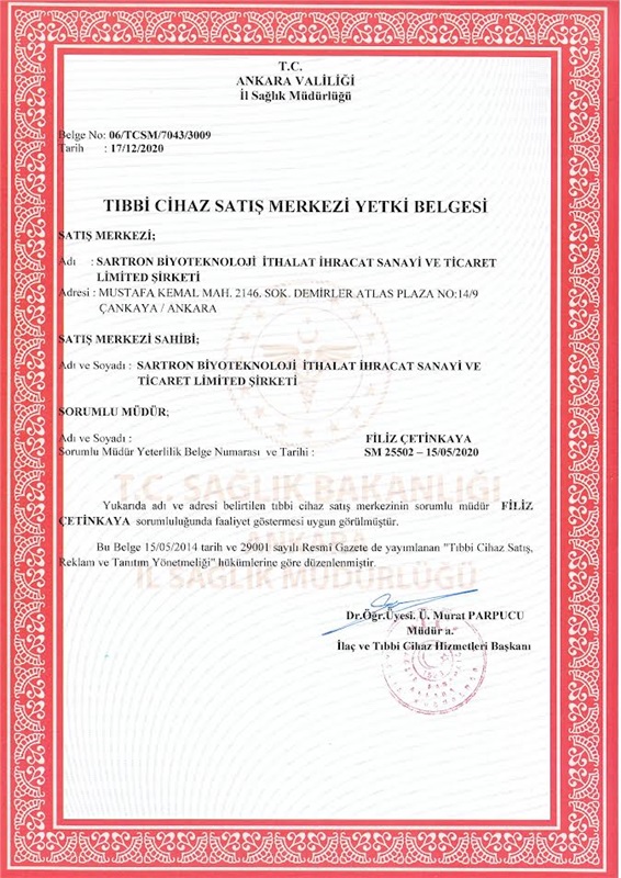 Tibbi cihaz satış belgesi